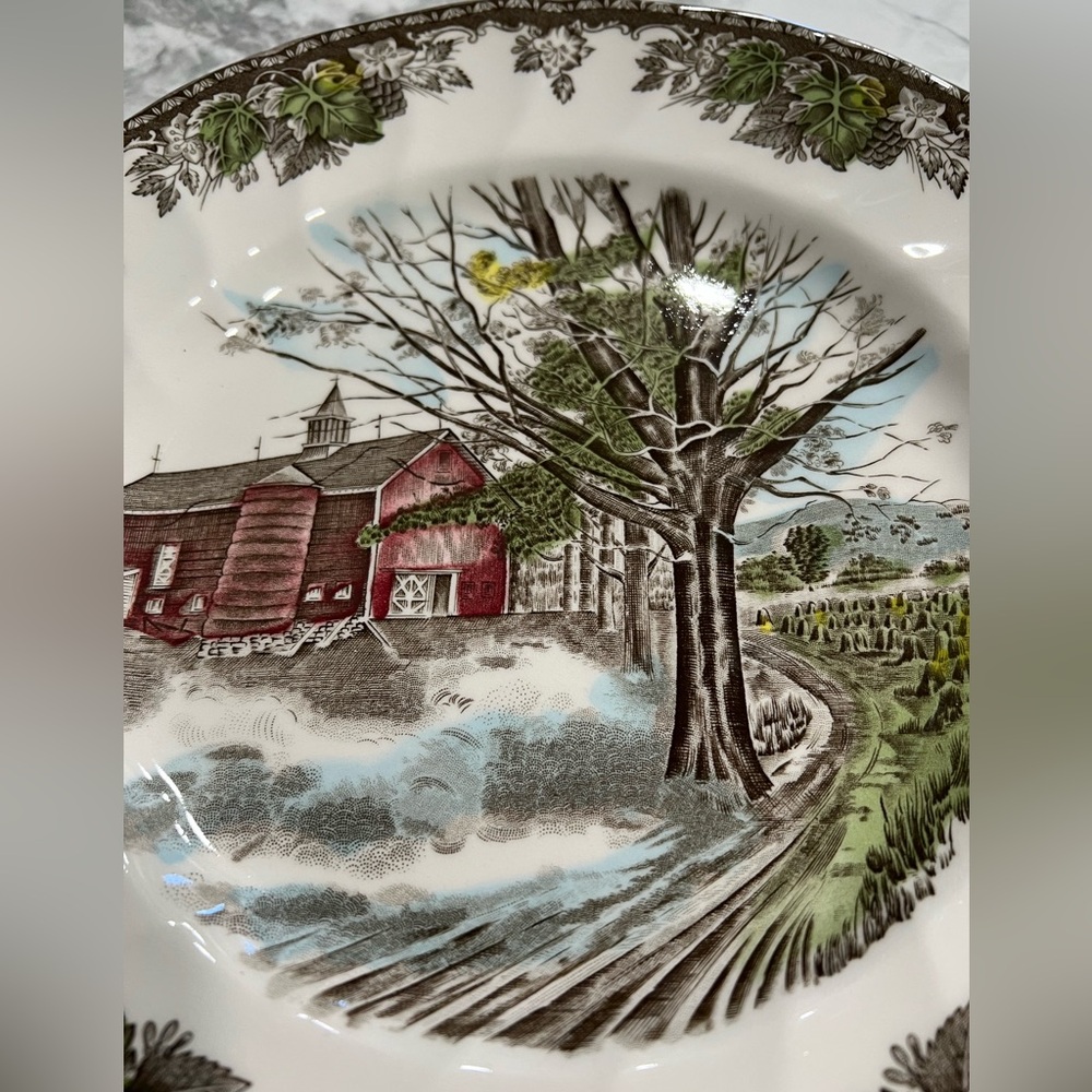 Friendly Village, 10 1/2 in. Plate, By Johnson Brothers (Autumn Mist) - Picture 3 of 6